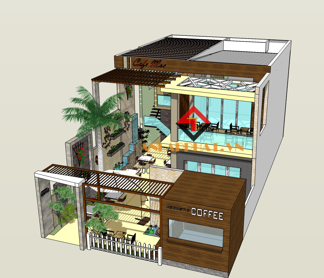 Thiết kế quán Cafe chị Nhung - Định Quán